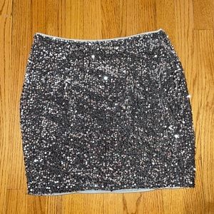 Silver Sequin Skirt